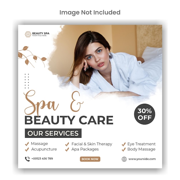 Spa and beauty care social media or instagram post template design