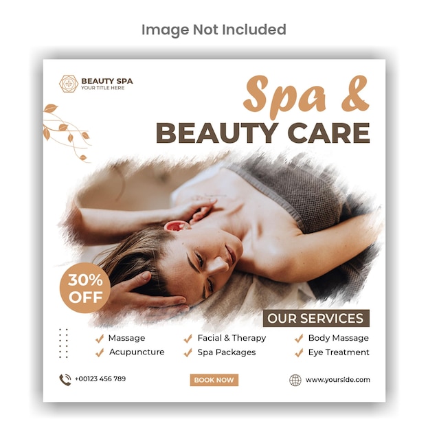 PSD spa and beauty care social media or instagram post template design