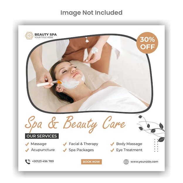 spa and beauty care social media or instagram post template design