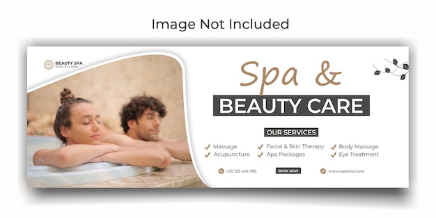 PSD spa and beauty center social media or facebook cover template design