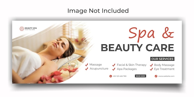 Spa and beauty center social media or facebook cover template design