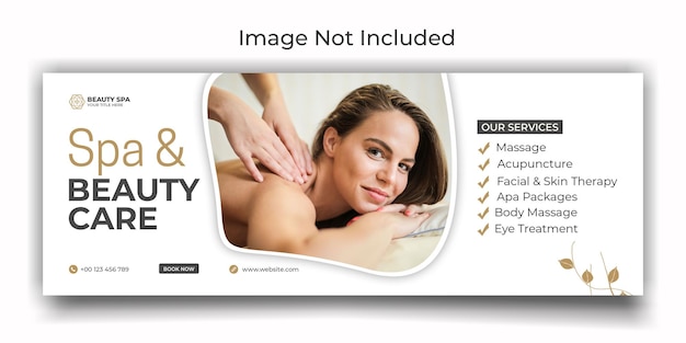Spa and beauty center social media or facebook cover template design