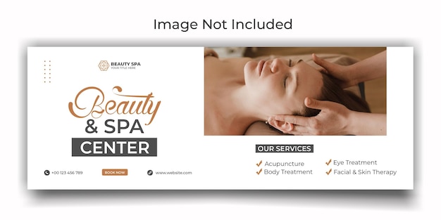 PSD spa and beauty center social media or facebook cover template design