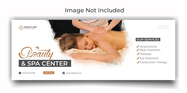 PSD spa and beauty center social media or facebook cover template design