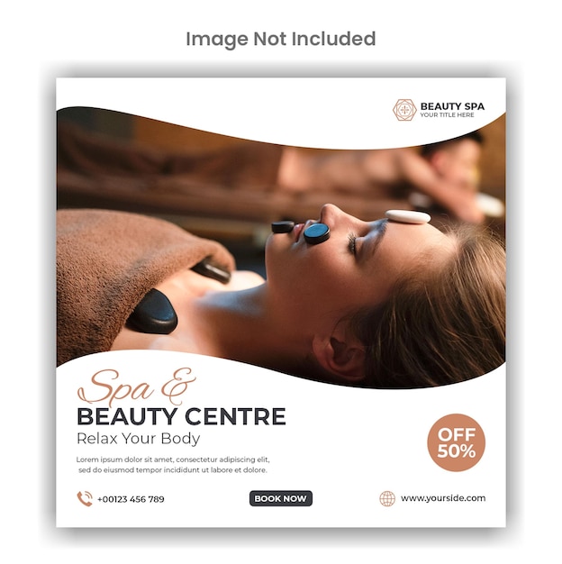 spa and beauty centre social media or instagram post template design
