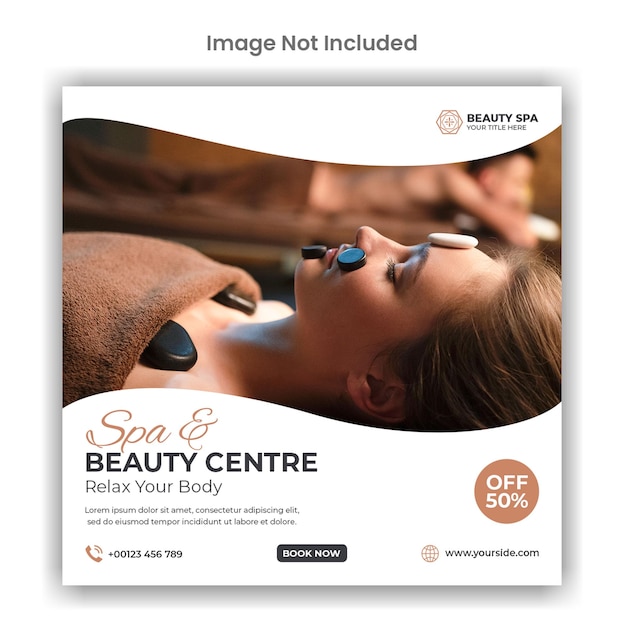 Spa and beauty centre social media or instagram post template design