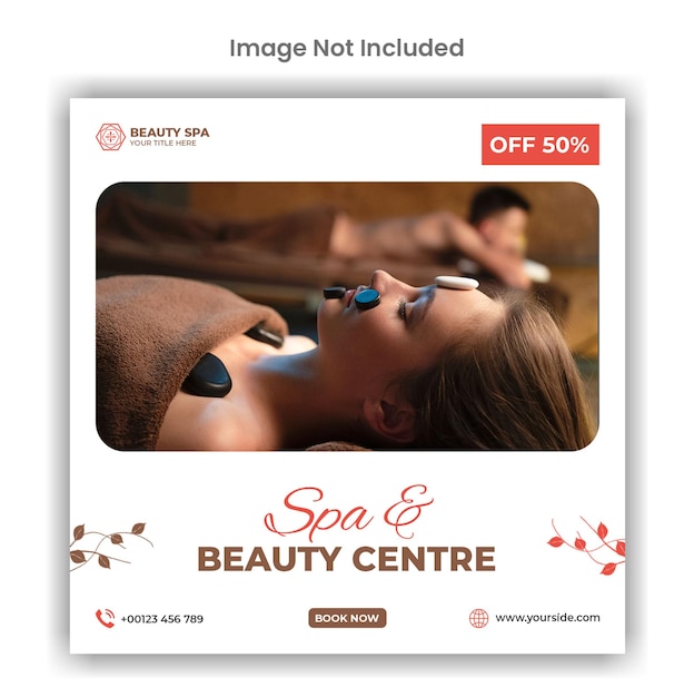 Spa and beauty centre social media or instagram post template design