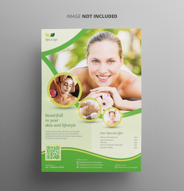 PSD spa and beauty flyer template