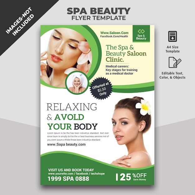 PSD modelli di volantini spa beauty