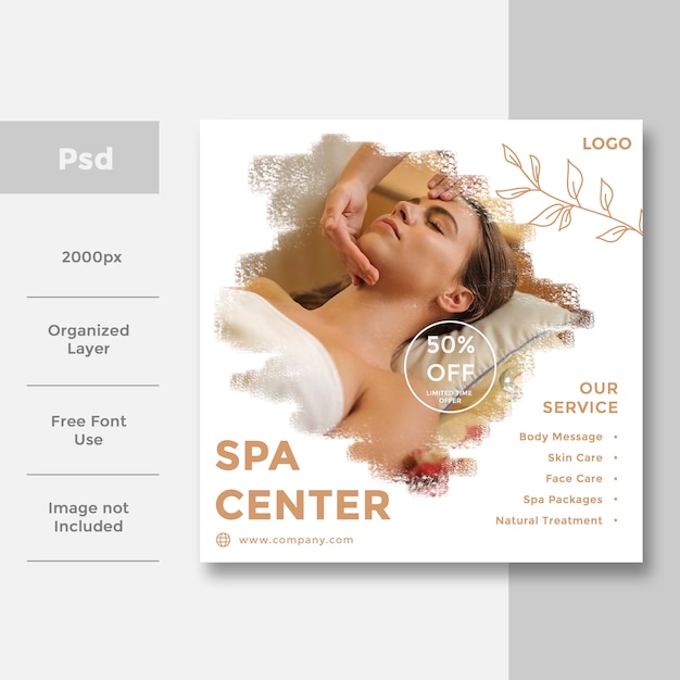 PSD spa & beauty design di banner pubblicitari per social media