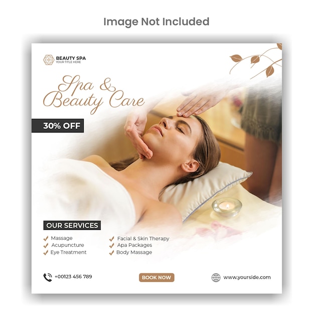 PSD spa and beauty social media or instagram post template design