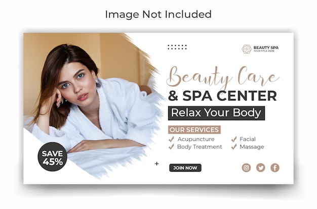 PSD spa beauty vlogger youtube channel video thumbnail