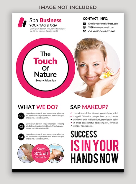 PSD spa care beauty flyer template