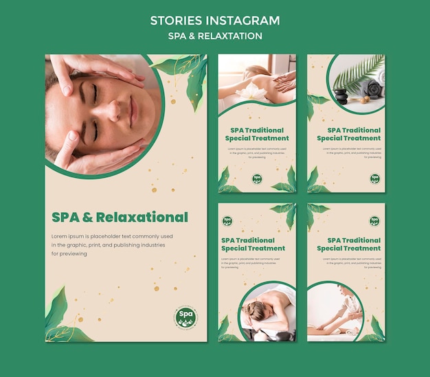 PSD spa concept instagram verhalen sjabloon