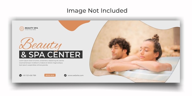 PSD spa massage center social media or facebook cover template design