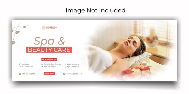 PSD spa and massage center social media or facebook cover template design