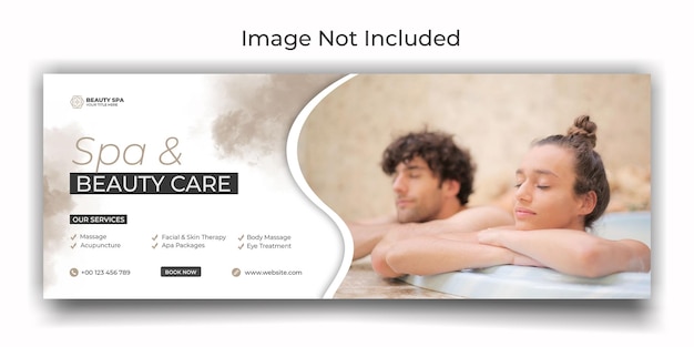 PSD spa and massage center social media or facebook cover template design