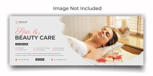 PSD spa and massage center social media or facebook cover template design