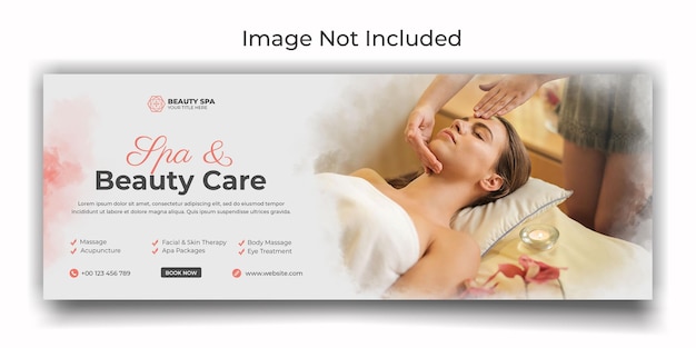 PSD spa and massage center social media or facebook cover template design