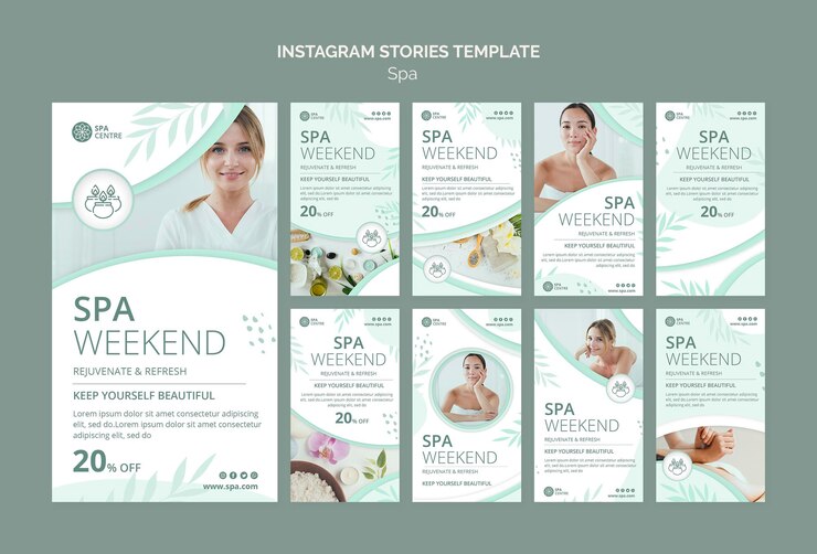 PSD spa weekend instagram stories template