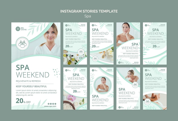 PSD spa weekend instagram verhalen sjabloon