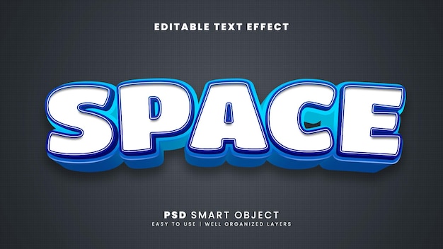 Space 3d editable text effect template