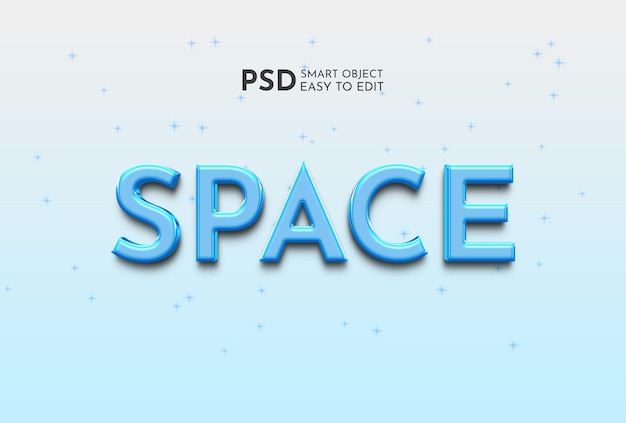 Space 3d editable text effect