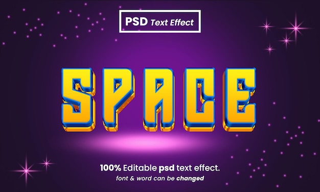 PSD space 3d edytowalny efekt tekstowy psd