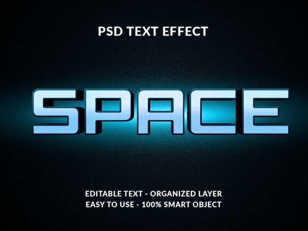 PSD 공간 3d 스타일 텍스트 효과