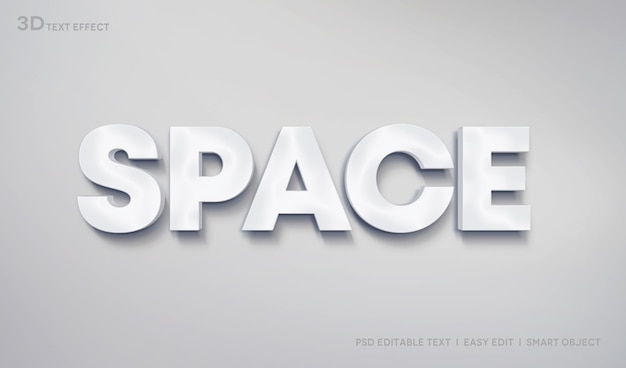 PSD space 3d text effect mockup template