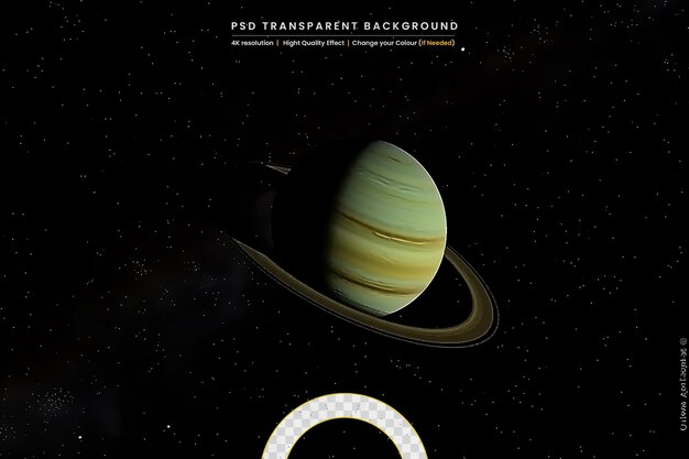 PSD space fictional planets on transparant background