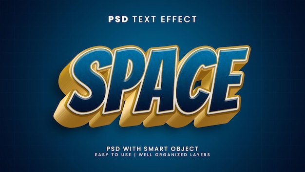 PSD space galaxy 3d editable text effect with universe and cosmic text style