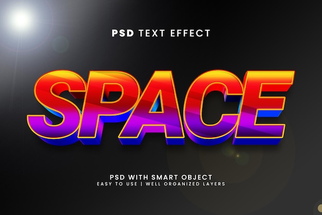 Space galaxy colorful 3d editable text effect template style