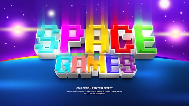 PSD space games 3d custom text effect