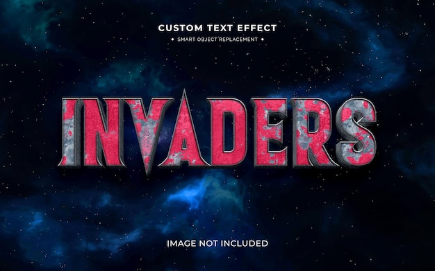 Space movie and game 3d text style effect