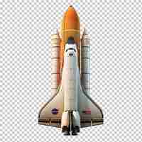 PSD space rocket isolated on transparent background