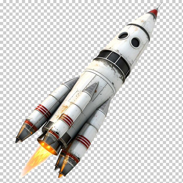 Space rocket isolated on transparent background