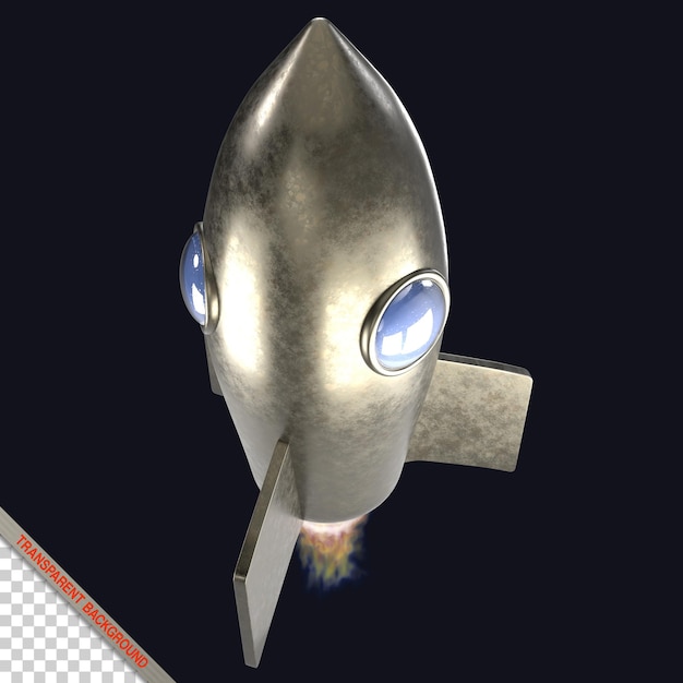 PSD space rocket ship 3d render