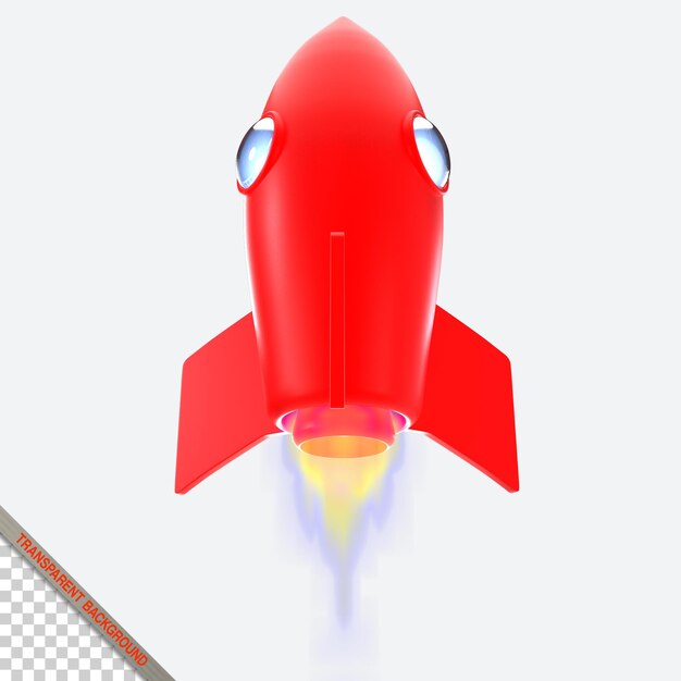 PSD space rocket ship 3d render