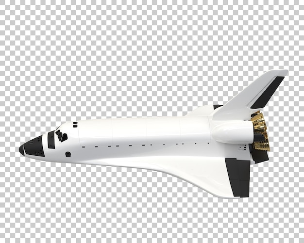 Space ship on transparent background 3d rendering illustration