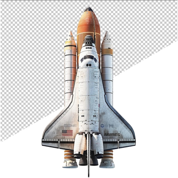 PSD a space shuttle is shown on a white background