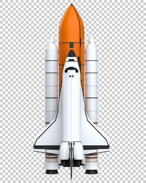 PSD space shuttle isolated on transparent background 3d rendering illustration