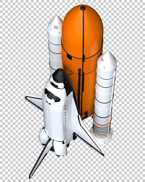 PSD space shuttle isolated on transparent background 3d rendering illustration