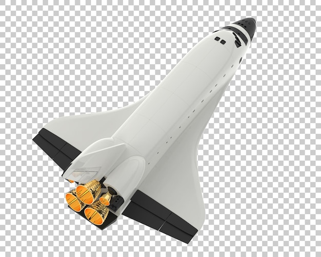 PSD space shuttle isolated on transparent background 3d rendering illustration