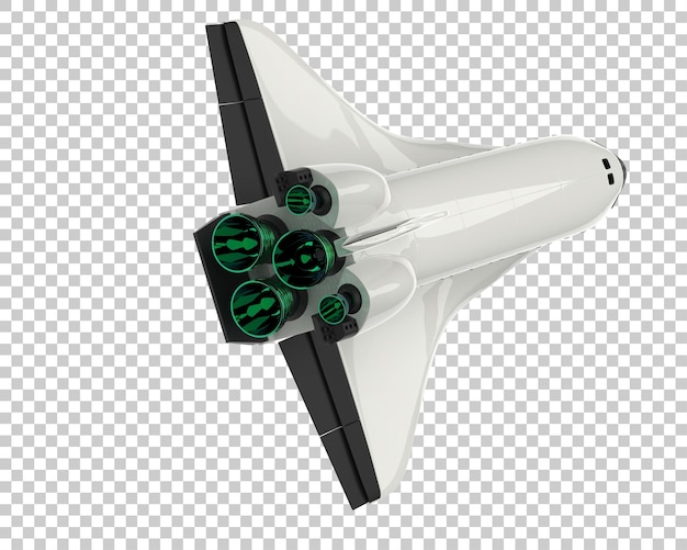 PSD space shuttle isolated on transparent background 3d rendering illustration