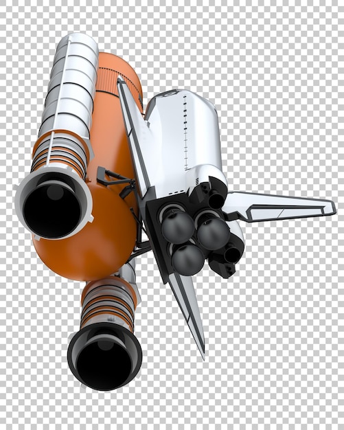 Space shuttle on transparent background 3d rendering illustration