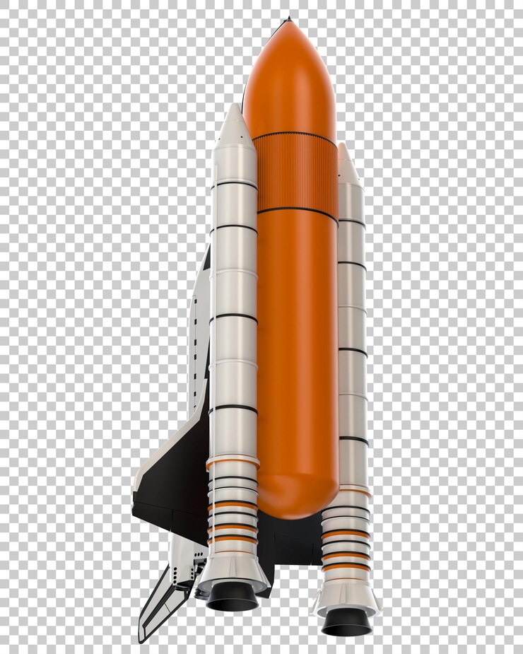 PSD space shuttle on transparent background 3d rendering illustration