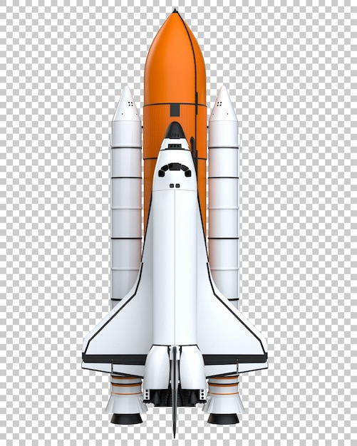 PSD space shuttle on transparent background 3d rendering illustration