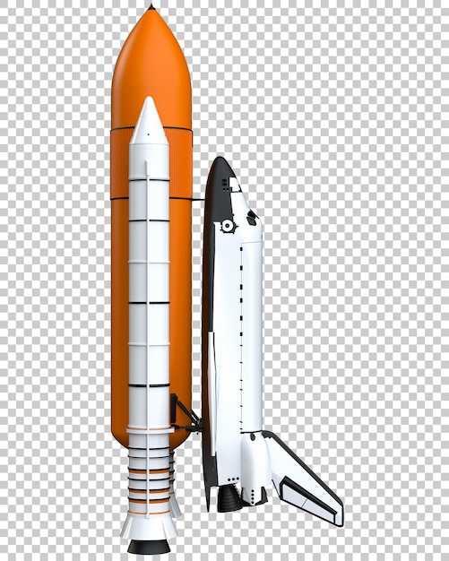 Space shuttle on transparent background 3d rendering illustration