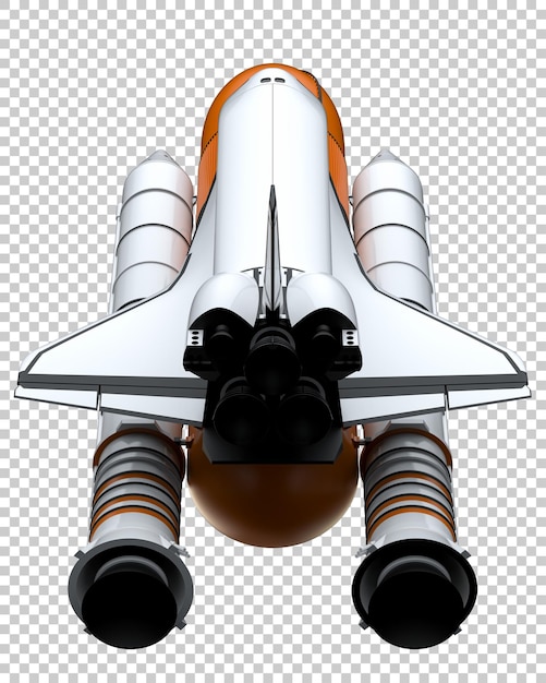 PSD space shuttle on transparent background 3d rendering illustration